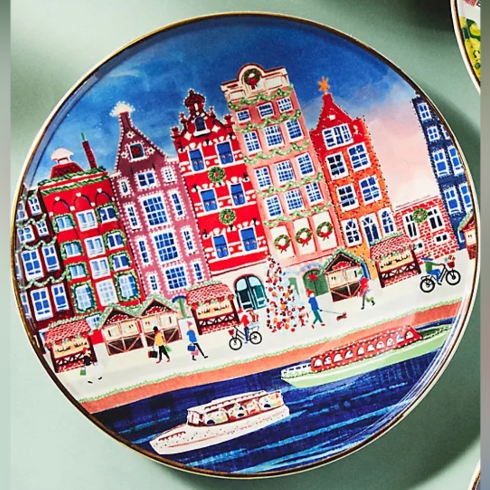 Anthropologie Holiday in the City Dessert Plate: Amsterdam
